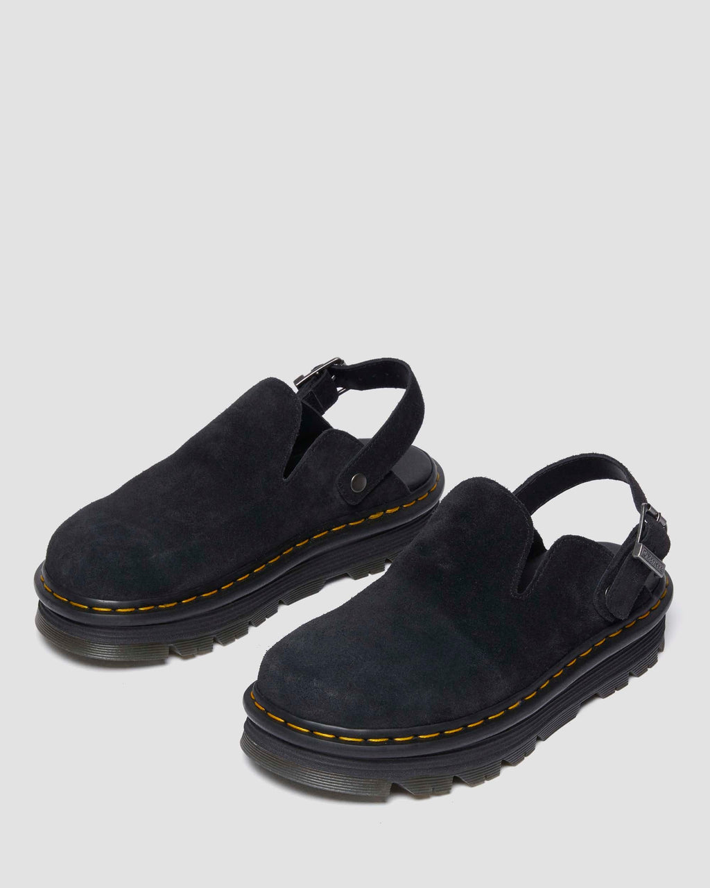 Zuecos con plataforma Zebzag de gamuza Dr. Martens - vista trasera