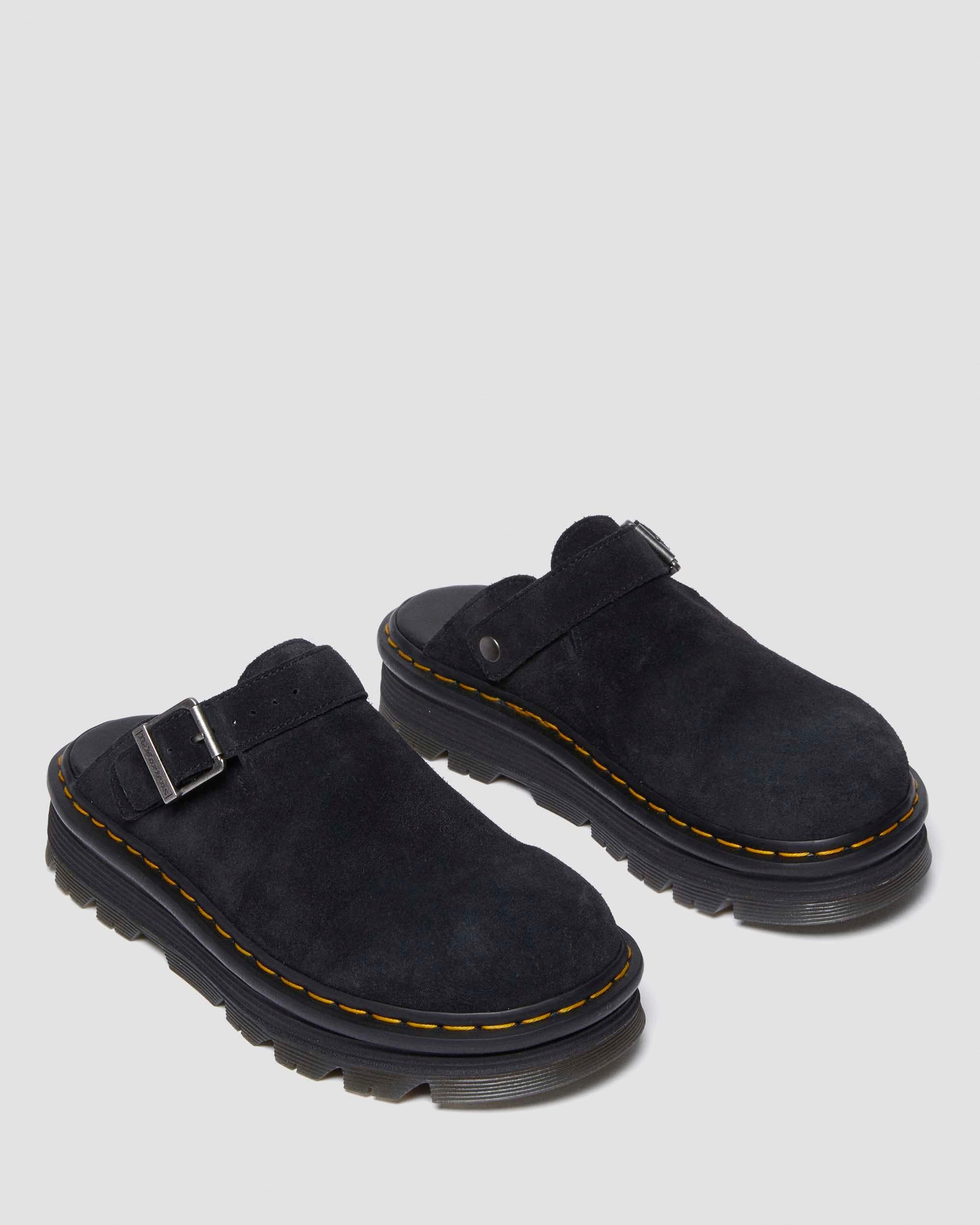 Zuecos con plataforma Zebzag de gamuza Dr. Martens - vista de detalle