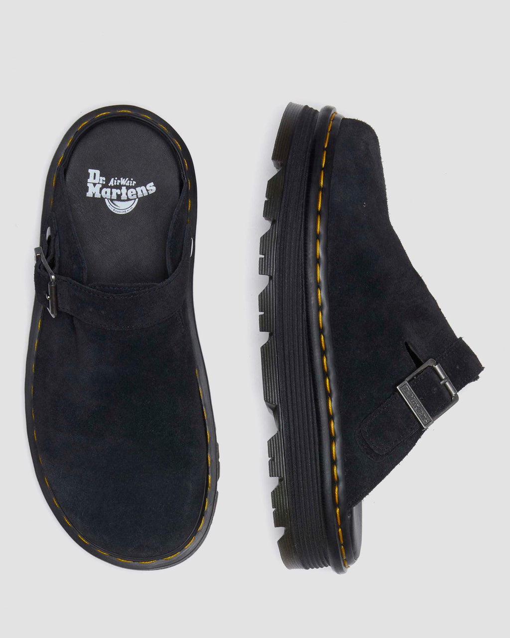 Zuecos con plataforma Zebzag de gamuza Dr. Martens - vista de detalle 6