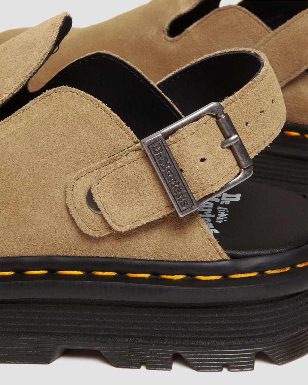 Zuecos con plataforma Zebzag de gamuza Dr. Martens - vista de detalle 5