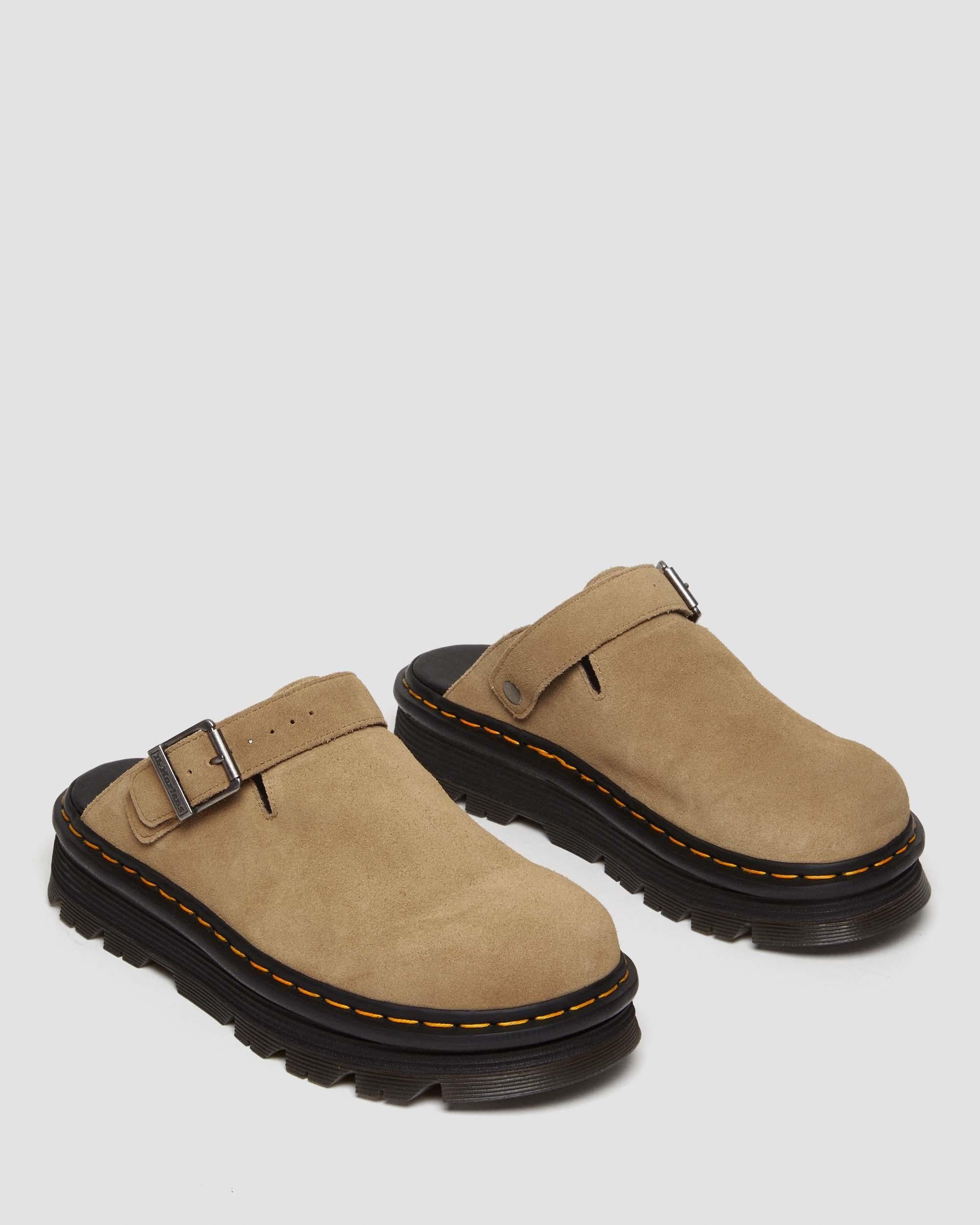 Zuecos con plataforma Zebzag de gamuza Dr. Martens - vista de detalle