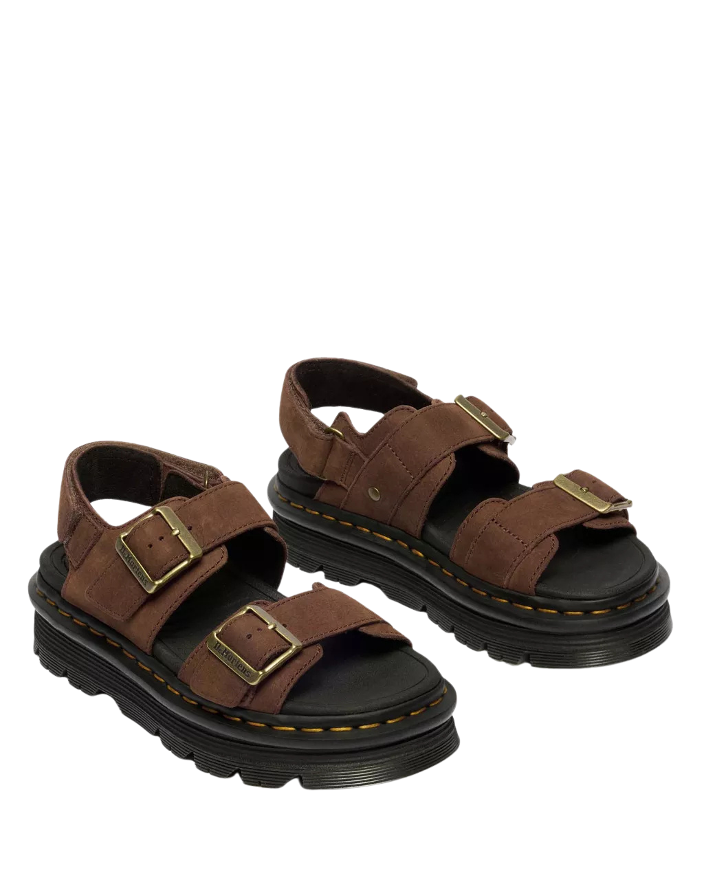 Sandalias Zebzag de nobuck con plataforma Sepia Brown