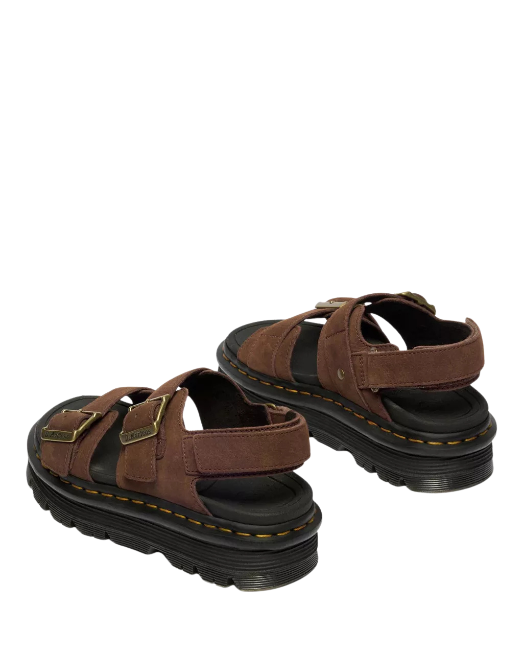 Sandalias Zebzag de nobuck con plataforma Sepia Brown