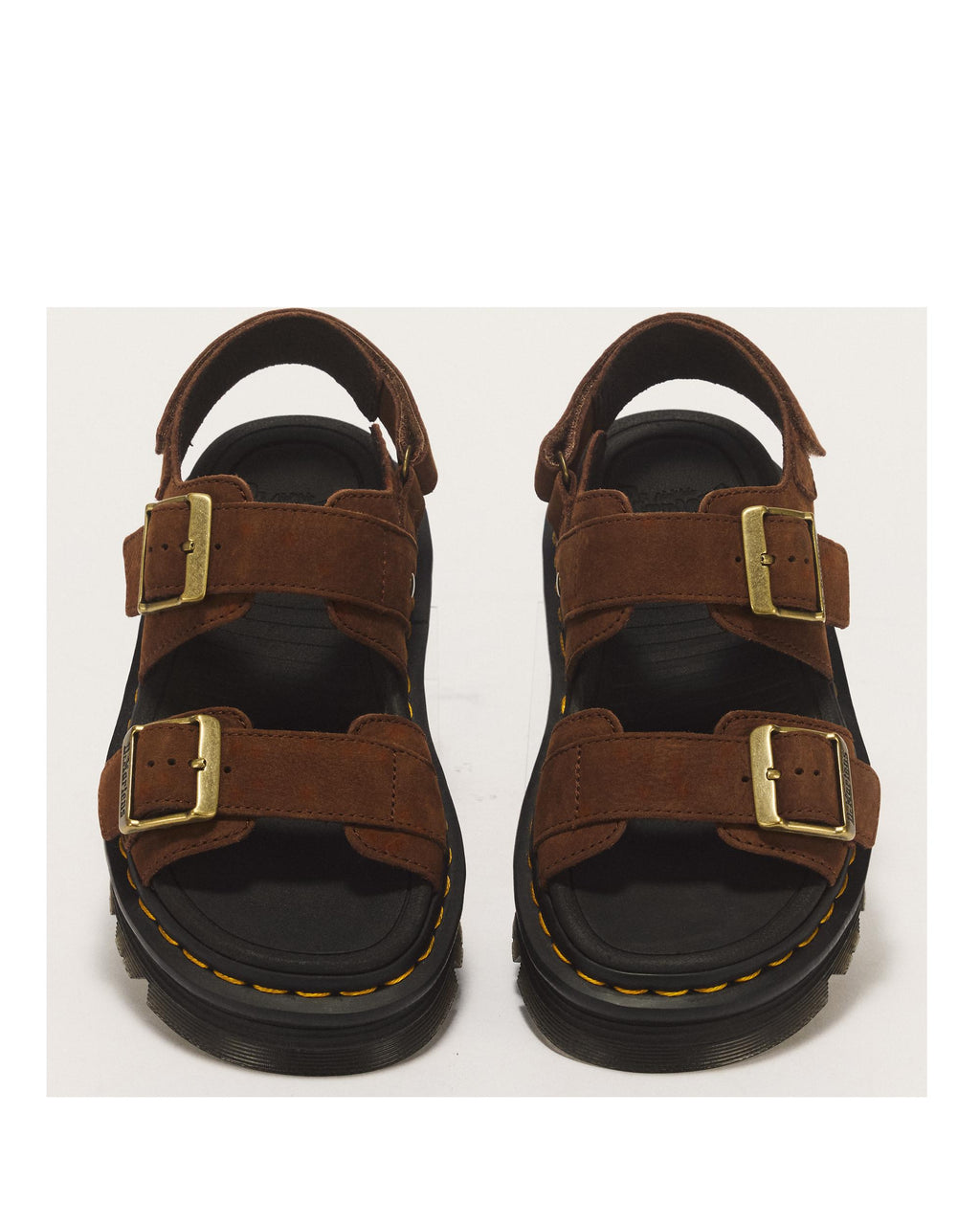 Sandalias con plataforma Zebzag de nubuck Sepia Brown de Dr. Martens - vista superior del par