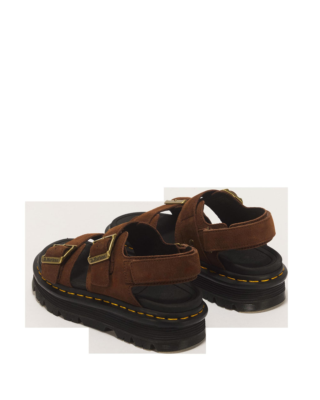 Sandalias con plataforma Zebzag de nubuck Sepia Brown de Dr. Martens - vista trasera